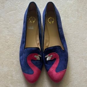 C. wonder Embroidered Flamingo flats
